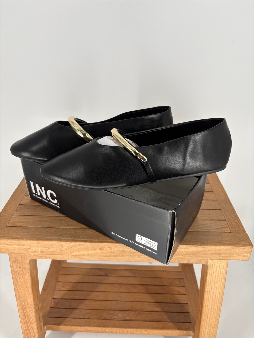 New INC women’s Classic Black Mary Jane Flats size 12 M - Picture 4 of 5